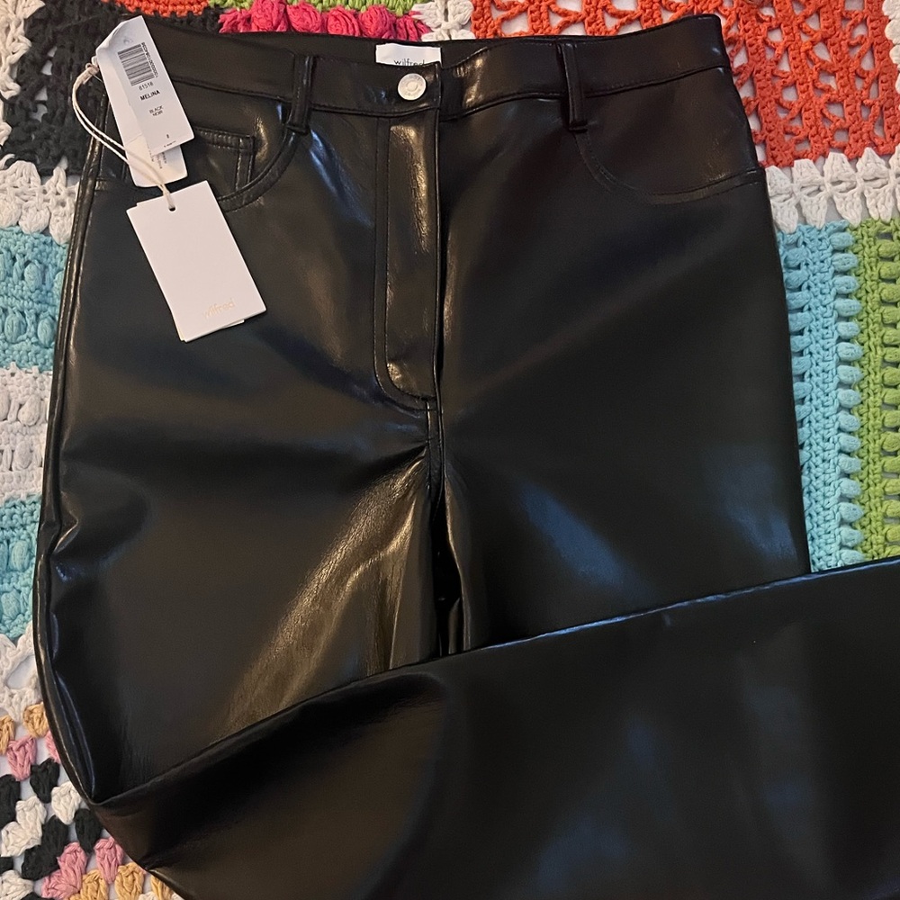 Wilfred Black Faux Leather Pants